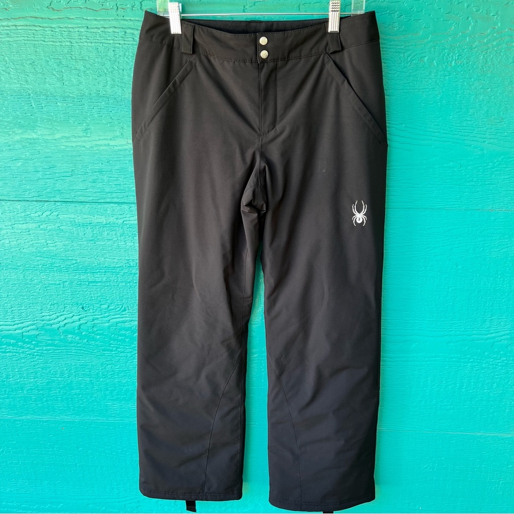 SPYDER SIEGE SKI SNOWBOARD SOFTSHELL BLACK PANTS SIZE 10 EUC